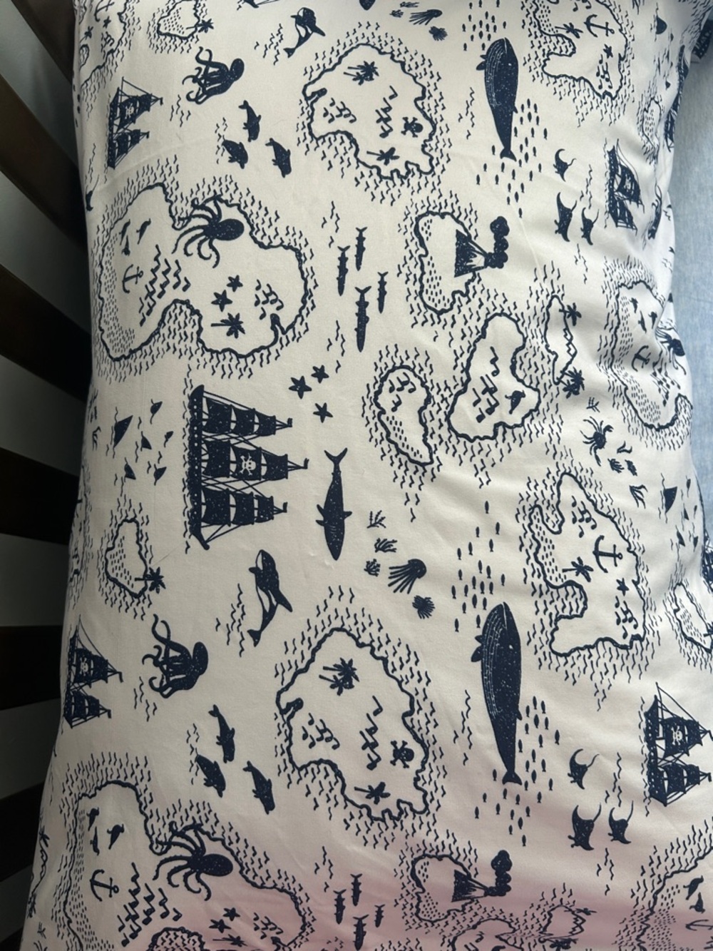 Pottery Barn Kids Navy, Gray and White Shark Patchwork Comforter Set - Picture 2 of 2